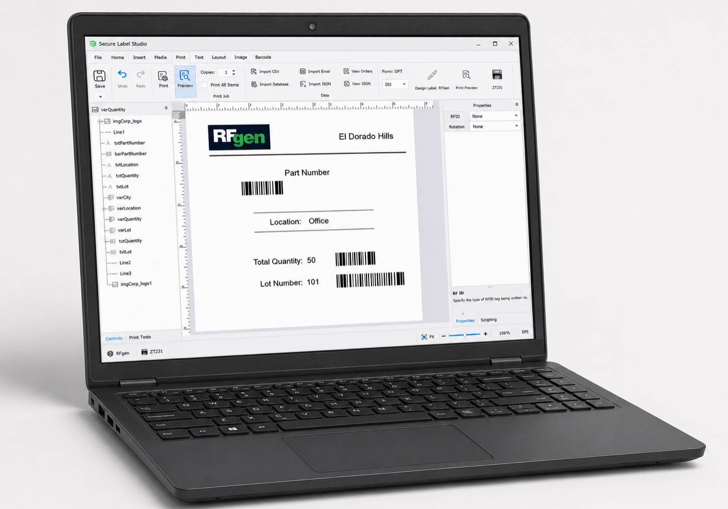 Secure Label on Laptop